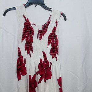 Hibiscus White/Pink Women's Midi